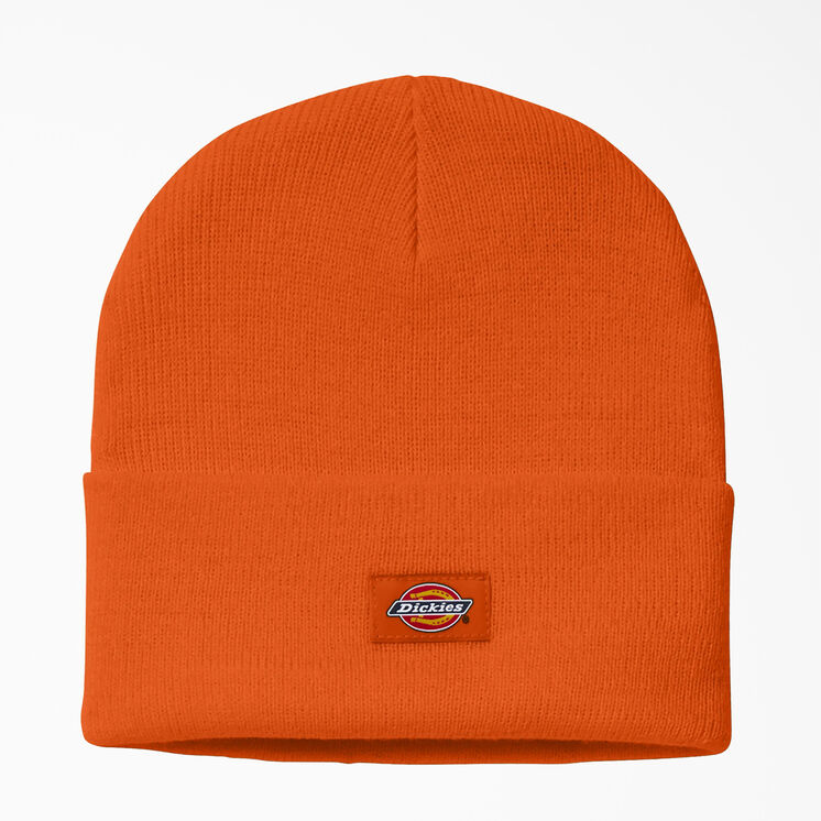 Cuffed Knit Beanie - Neon Orange &#40;ZNA&#41;