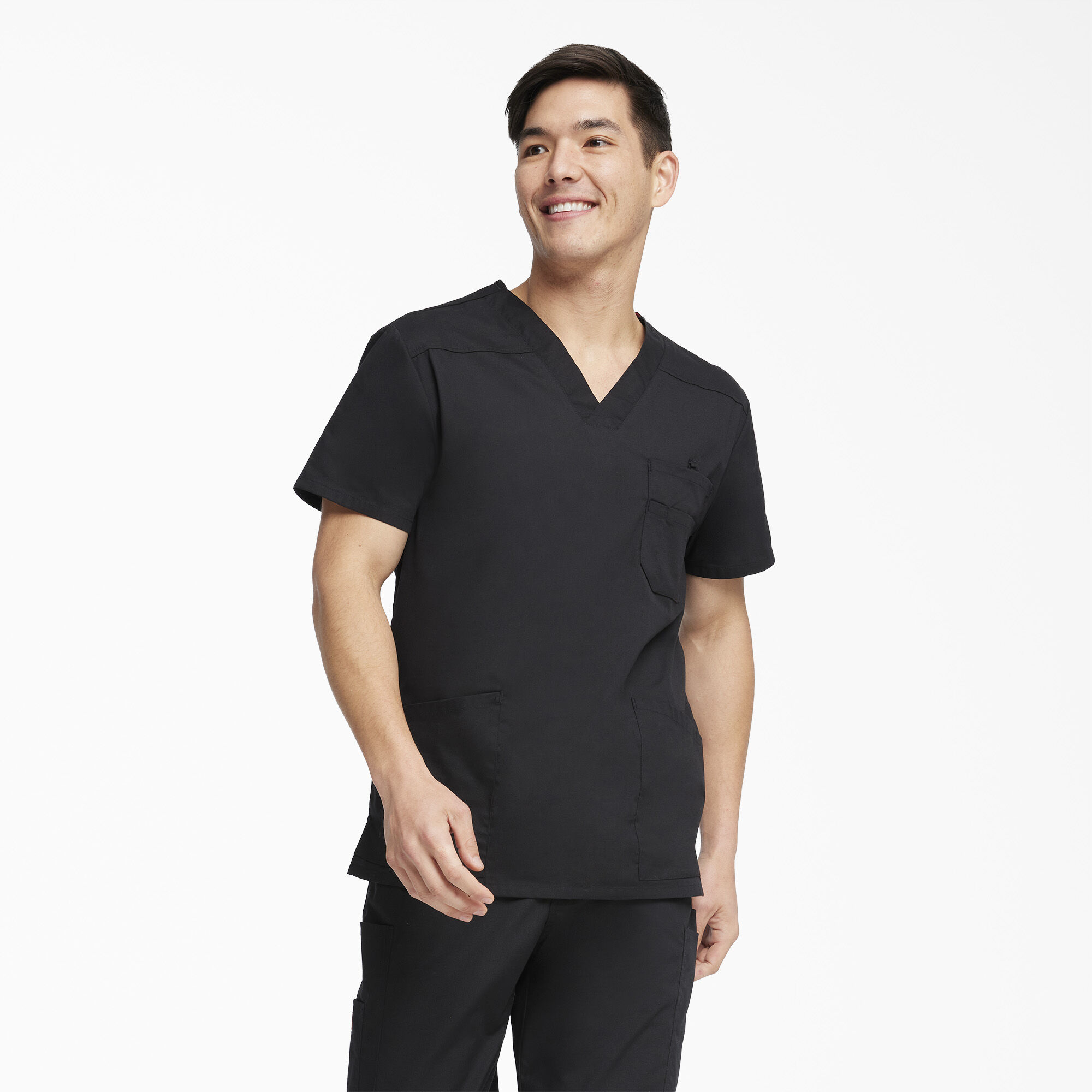 NEW Dickies Mens V Neck Scrub Top Navy Large FREE SHIPPING 