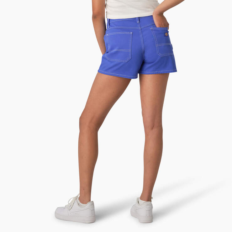 Women's Carpenter Shorts, 3" - Satin Sky (SK2) image number 2