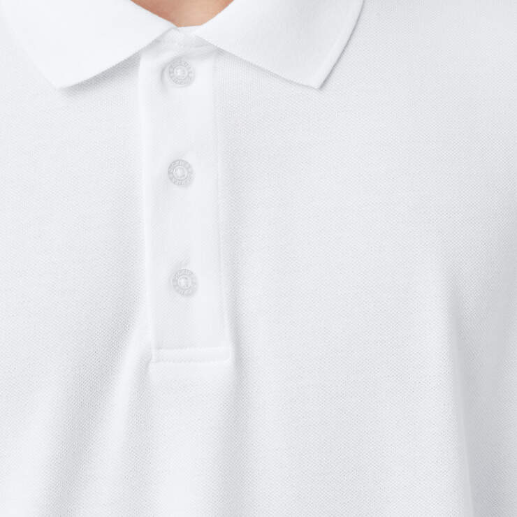 Adult Size Piqué Short Sleeve Polo - White (WH) image number 5