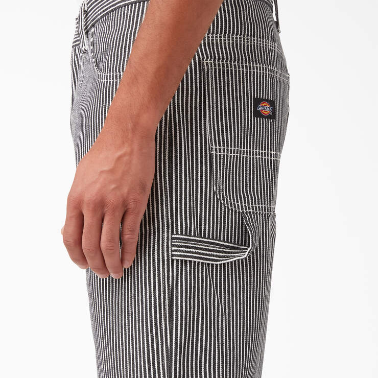 Hickory Stripe Carpenter Shorts, 11" - White Hickory Stripe (W2S) image number 5