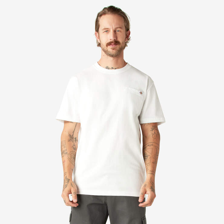 Heavyweight Short Sleeve Pocket T-Shirt - White (WH) image number 1