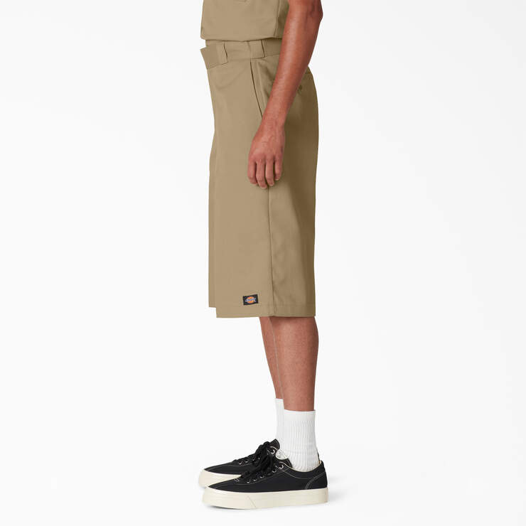 Loose Fit Multi-Use Pocket Work Shorts, 15" - Khaki (KH) image number 3