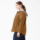 Women&#39;s Plus Duck Hooded Shirt Jacket - Brown Duck &#40;BD&#41;