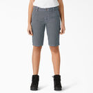 Women&rsquo;s Hickory Stripe Carpenter Shorts, 11&quot; - Blue White Hickory Stripe &#40;RHS&#41;