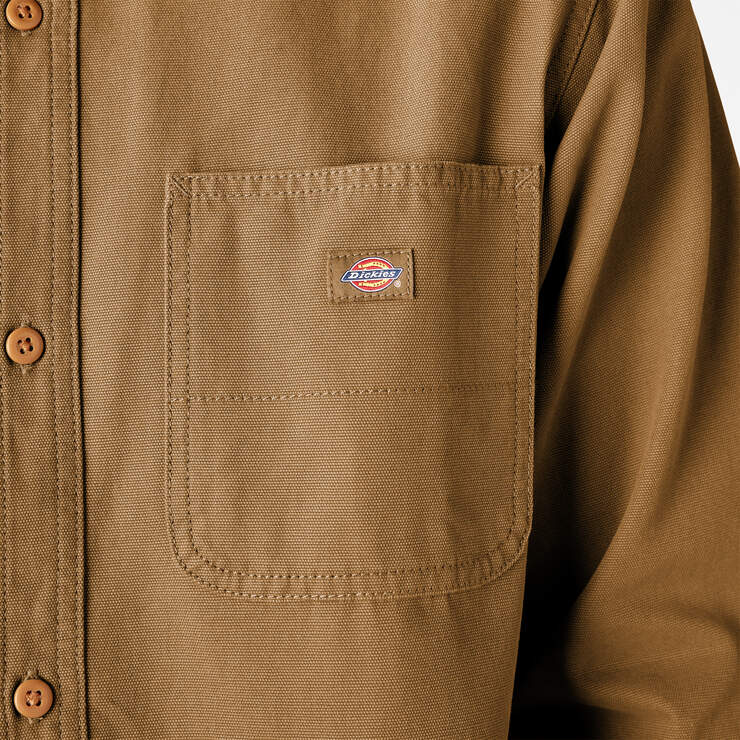 Duck Canvas Long Sleeve Utility Shirt - Stonewashed Brown Duck (SBD) image number 8