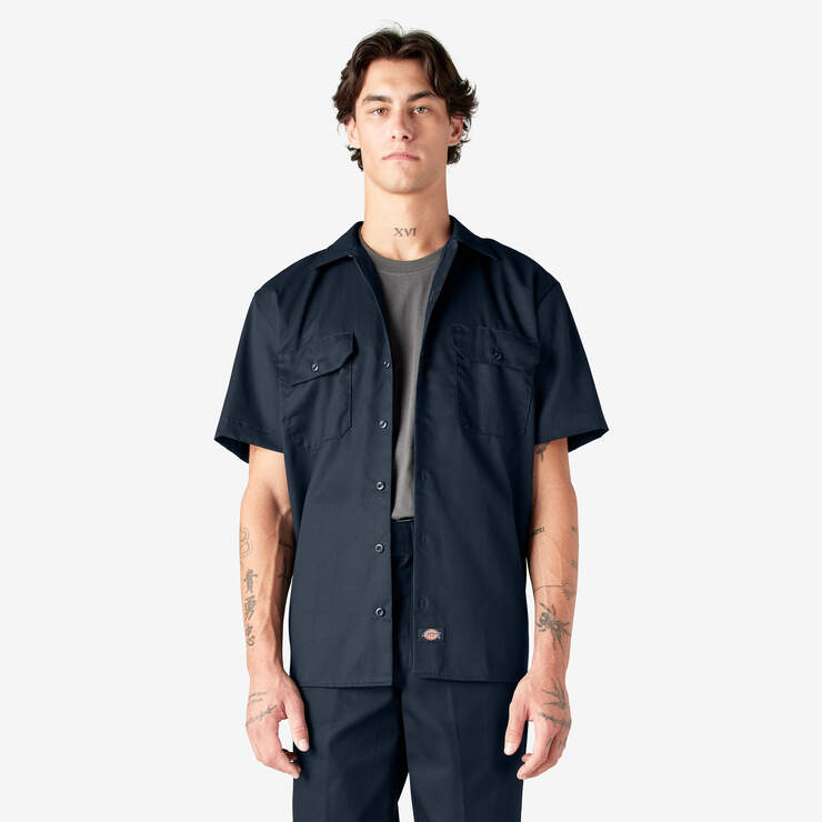 Short Sleeve Work Shirt - Dark Navy (DN) image number 1