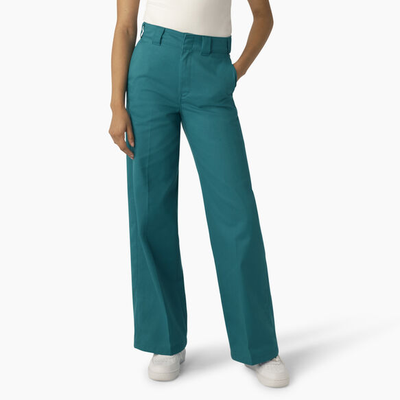 Women&#39;s Stonewashed Wide Leg Work Pants - Deep Lake &#40;DL2&#41;