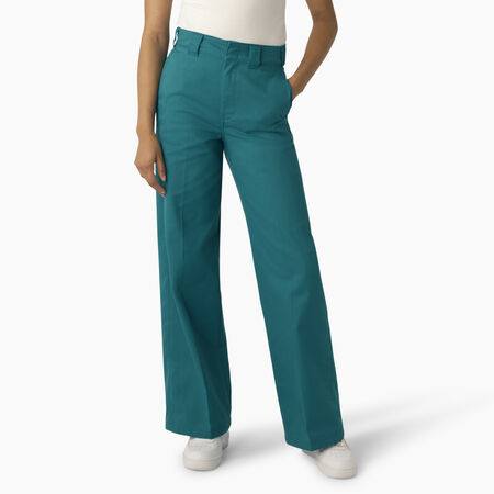 Women&#39;s Stonewashed Wide Leg Work Pants - Deep Lake &#40;DL2&#41;