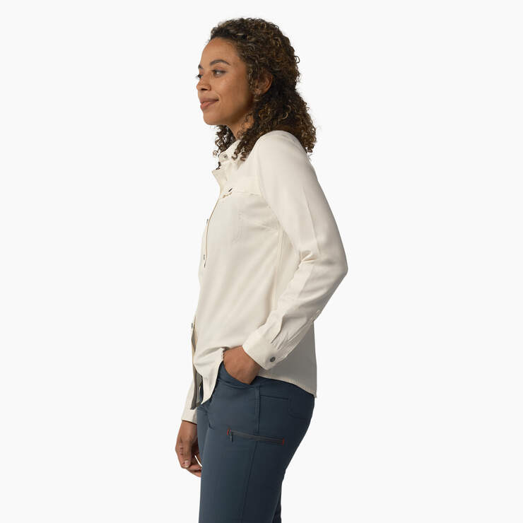 Women's Cooling Roll-Tab Work Shirt - Antique White (ADW) image number 3