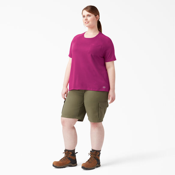 Women&#39;s Plus Cooling Short Sleeve Pocket T-Shirt - Festival Fuchsia &#40;F2F&#41;