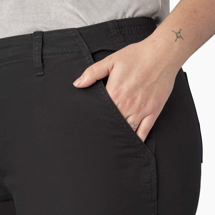 Women's Plus High Rise Fit Cargo Pants - Black (BKX) image number 8