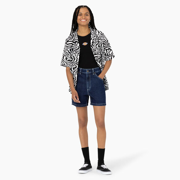 Women&#39;s Denim Carpenter Shorts, 5&quot; - Stonewashed Indigo Blue &#40;SNB&#41;