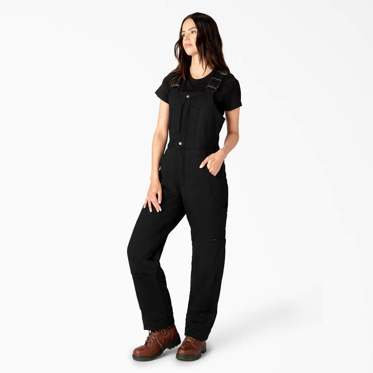 Women’s Regular Fit Insulated Bib Overalls - Black (BKX) image number 3