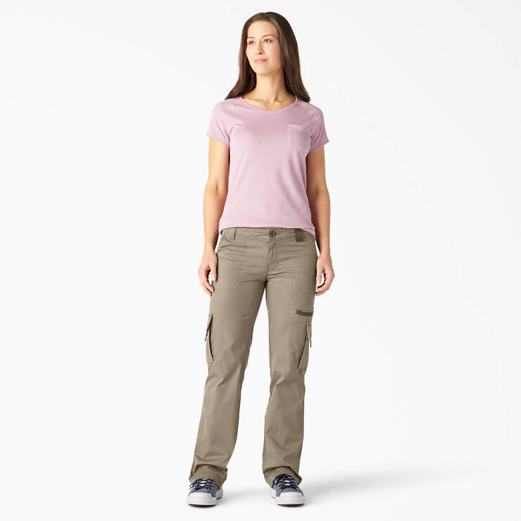 Women's Relaxed Fit Straight Leg Cargo Pants - Rinsed Desert Sand (RDS) image number 5