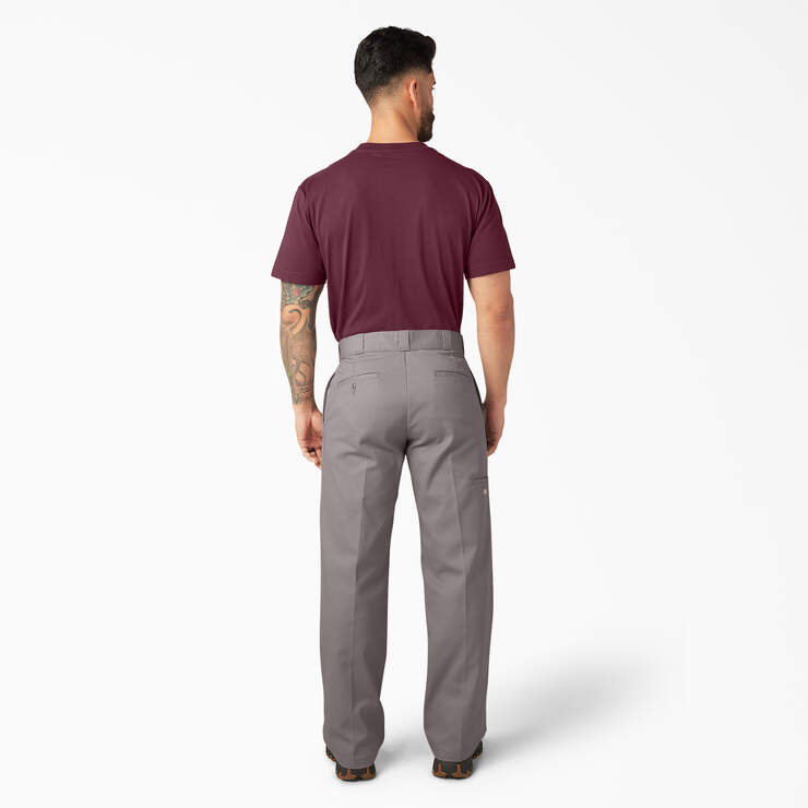 Loose Fit Double Knee Work Pants - Silver (SV) image number 9