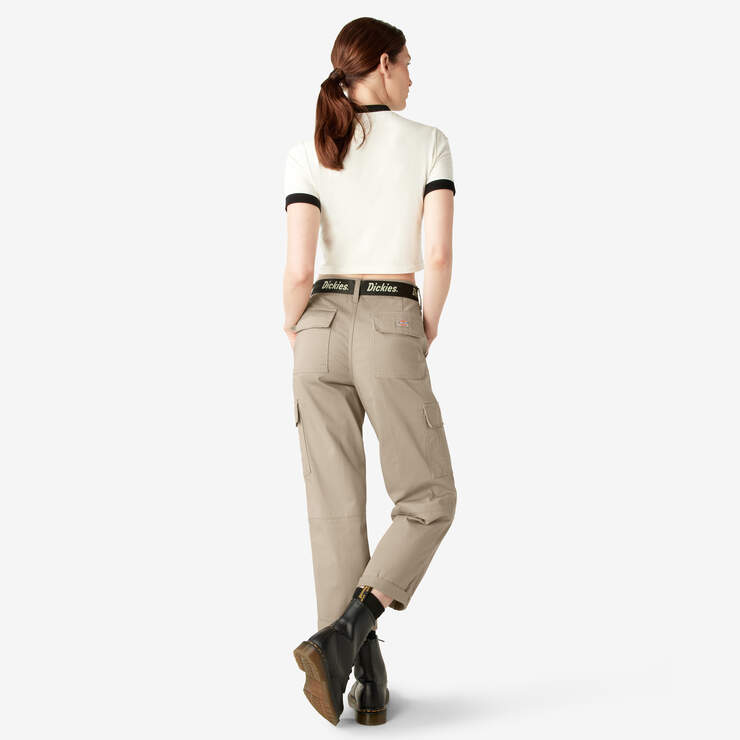 Women's Relaxed Fit Cropped Cargo Pants - Desert Sand (DS) image number 6