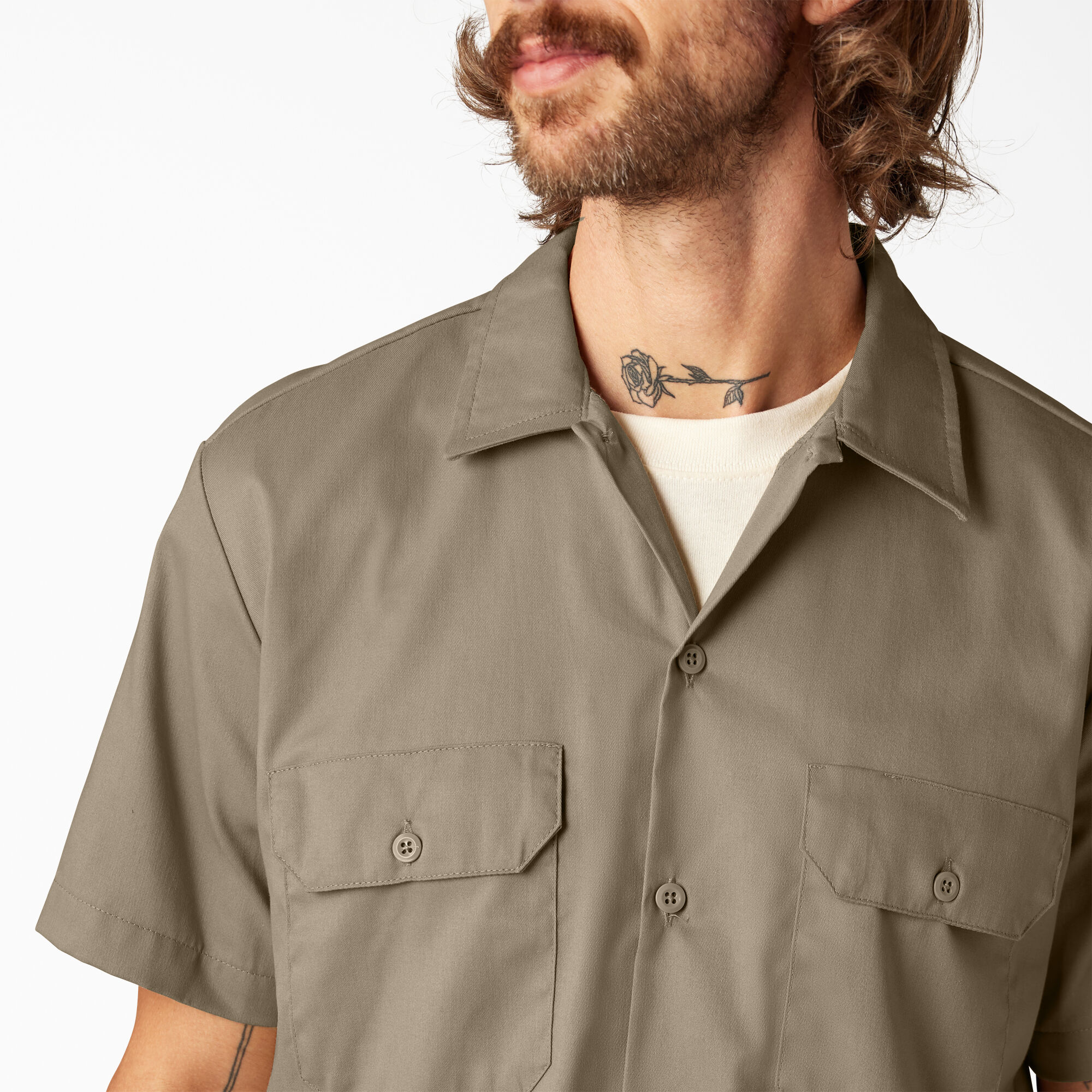 Men s FLEX Slim Fit Short Sleeve Work Shirt Dickies US