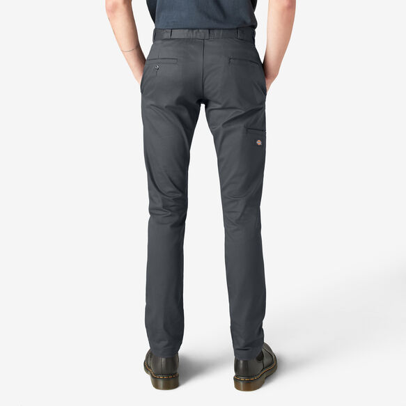 FLEX Skinny Fit Straight Leg Double Knee Work Pants - Charcoal Gray &#40;CH&#41;
