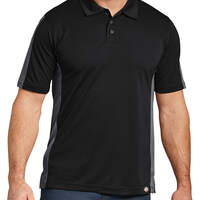 Industrial Color Block Performance Polo Shirt - Black/Charcoal Graye (BKCH)