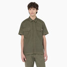 Relaxed Fit Short Sleeve Work Shirt - Military Green w/Nugget Stitch &#40;MGN&#41;