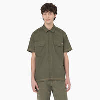 Madras Short Sleeve Work Shirt - Military Green w/Nugget Stitch (MGN)