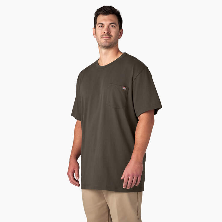 Heavyweight Short Sleeve Pocket T-Shirt - Black Olive (BV) image number 6