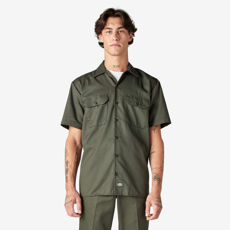 Short Sleeve Work Shirt - Olive Green (OG) image number 1