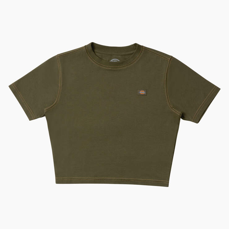 Women's Maple Valley Cropped T-Shirt - Military Green w/Nugget Stitch (MGN) image number 1
