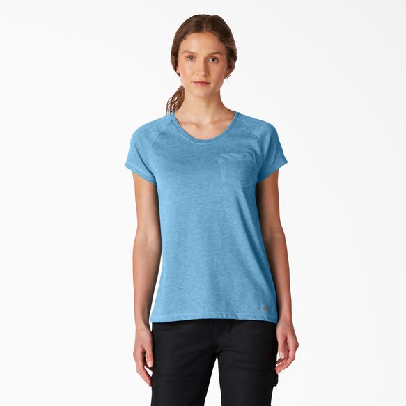 Women&#39;s Cooling Short Sleeve Pocket T-Shirt - Azure Blue &#40;AB2&#41;