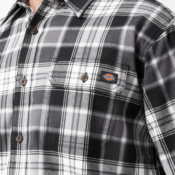 FLEX Long Sleeve Flannel Shirt - Charcoal/Black Plaid &#40;A2F&#41;