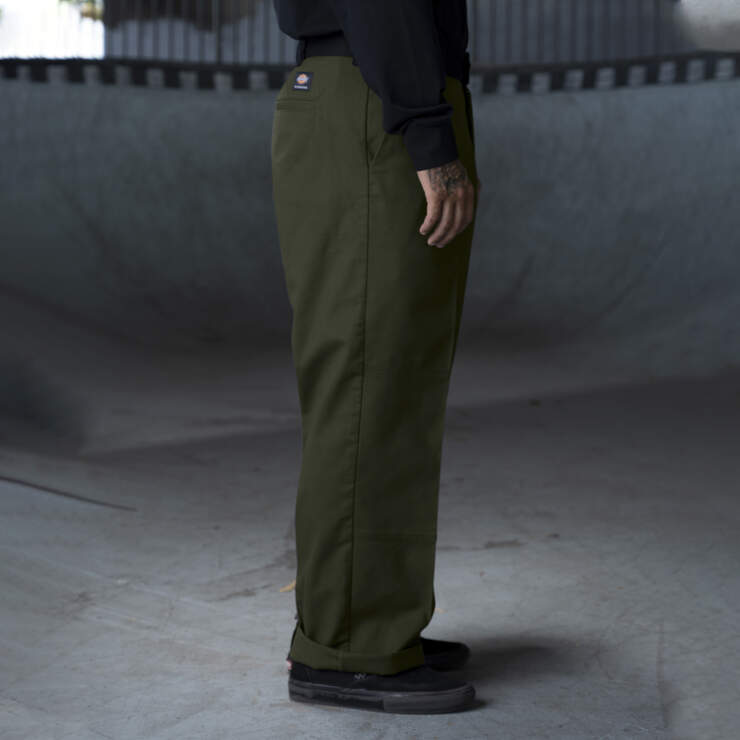 Ronnie Sandoval Loose Fit Double Knee Pants - Olive Green/Black Color Block (OAC) image number 4