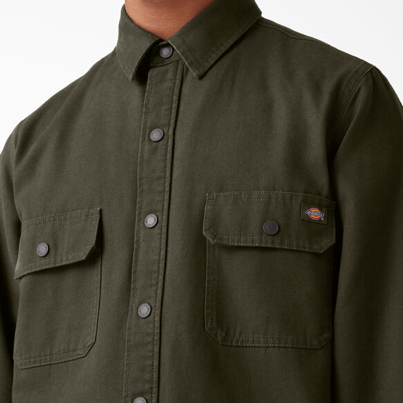 Duck Flannel-Lined Shirt - Military Green &#40;ML&#41;