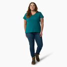 Women&#39;s Plus Short Sleeve V-Neck T-Shirt - Deep Lake &#40;DL2&#41;