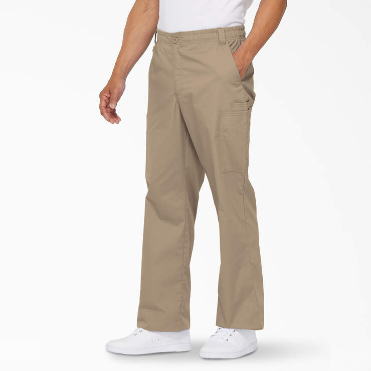 Men's EDS Signature Scrub Pants - Khaki (KHA) image number 3