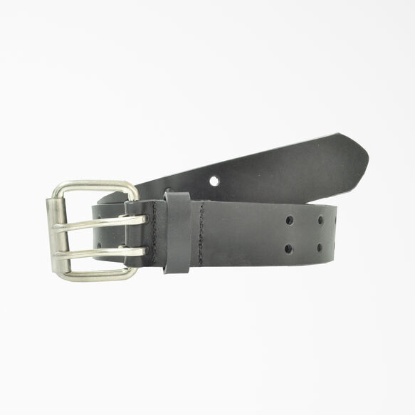 Big &amp; Tall Leather Double Prong Buckle Belt - Black &#40;BK&#41;