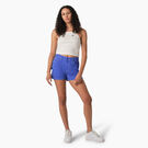 Women&#39;s High Waisted Carpenter Shorts, 3&quot; - Satin Sky &#40;SK2&#41;