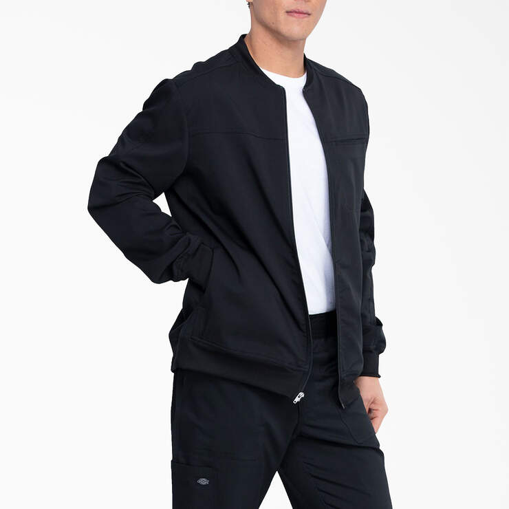 Men's Balance Zip Front Scrub Jacket - Black (BLK) image number 4