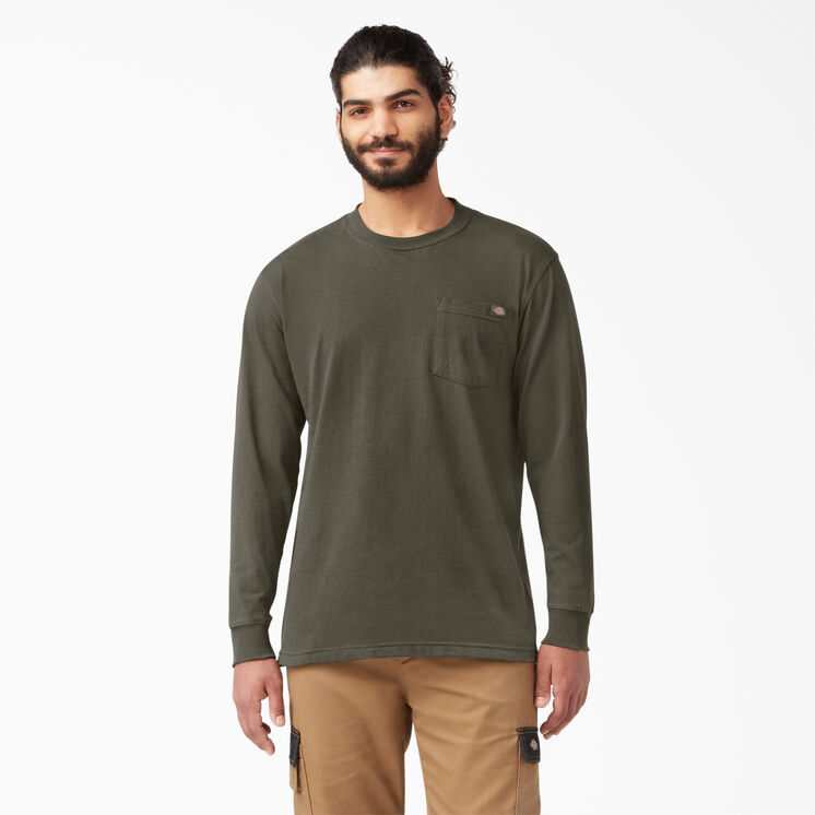 Heavyweight Long Sleeve Pocket T-Shirt - Moss Green &#40;MS&#41;