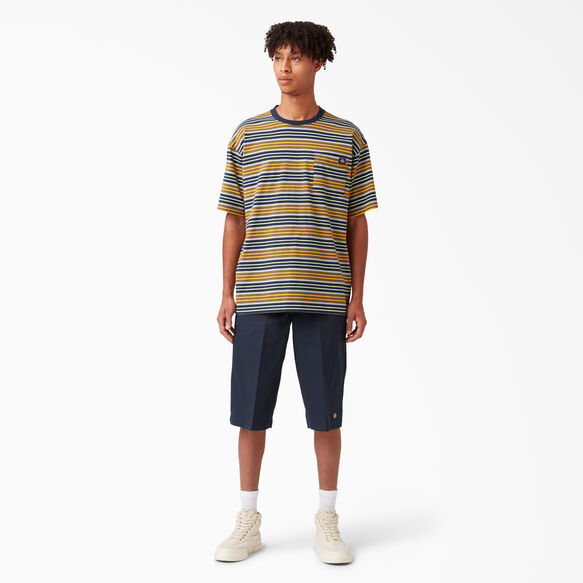 Relaxed Fit Striped Pocket T-Shirt - Radiant Yellow Stripe &#40;A2S&#41;