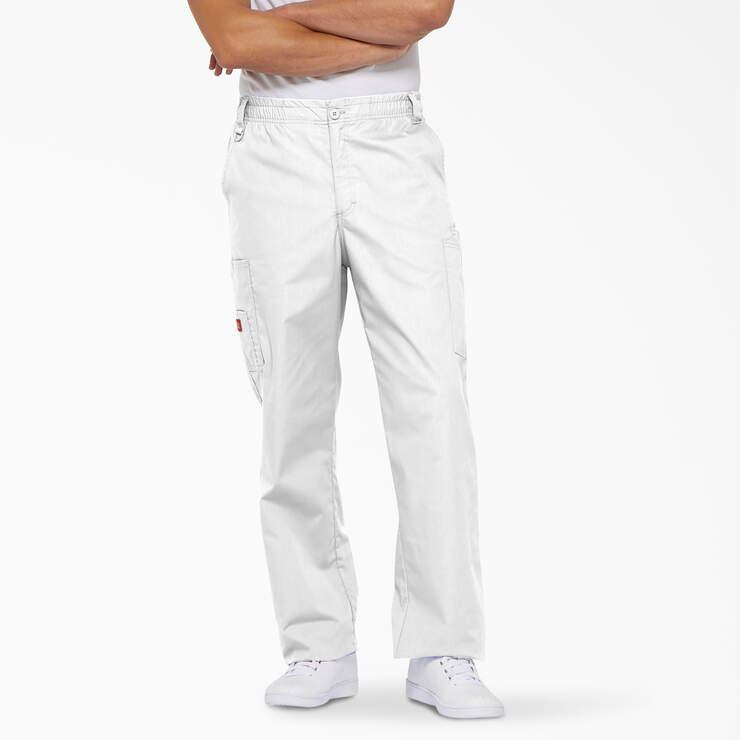 Men's EDS Signature Scrub Pants - White (DWH) image number 1