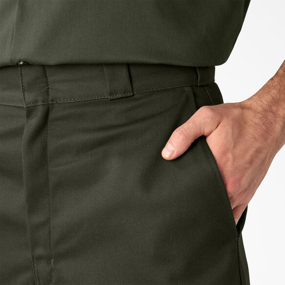 Loose Fit Flat Front Work Shorts, 13&quot; - Olive Green &#40;OG&#41;