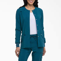 Women's EDS Essentials Snap Front Scrub Jacket - Caribbean Blue (CRB)