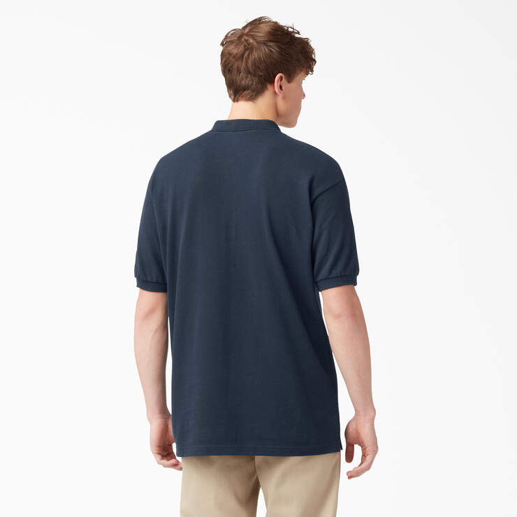 Adult Size Piqué Short Sleeve Polo - Dark Navy (DN) image number 2