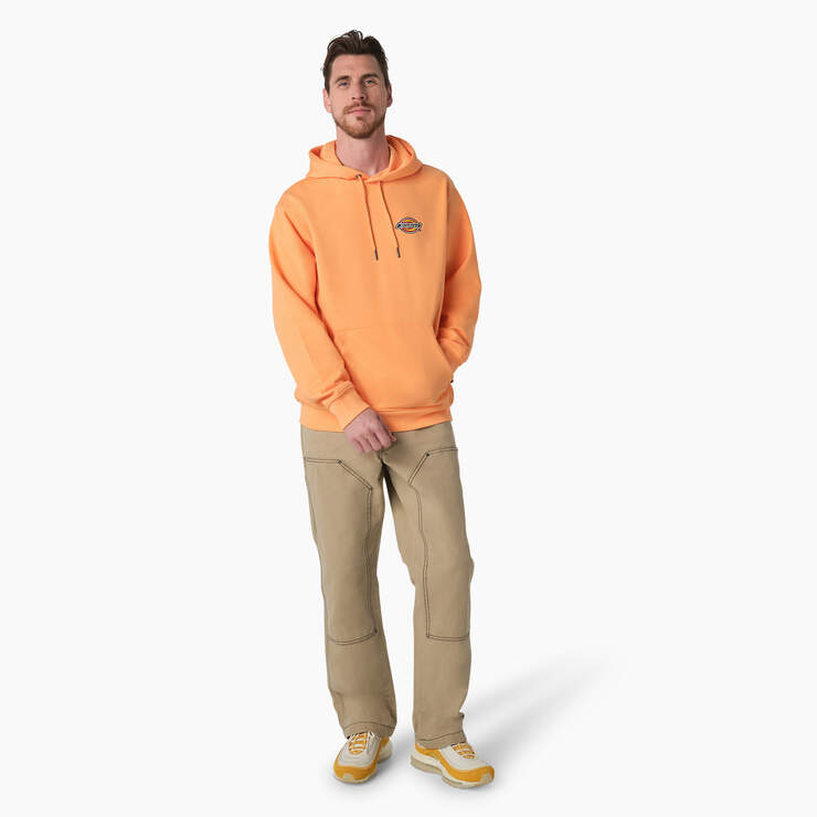 Fleece Embroidered Chest Logo Hoodie - Papaya Smoothie (MO2) image number 4