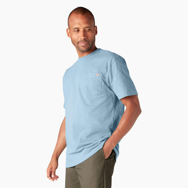 Heavyweight Short Sleeve Pocket T-Shirt - Cool Blue (UL2) image number 3