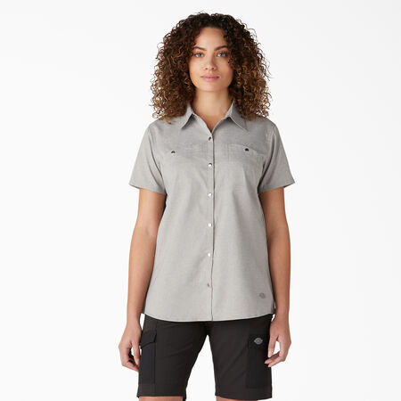 Women&#39;s Cooling Short Sleeve Work Shirt - Alloy Heather &#40;LYH&#41;
