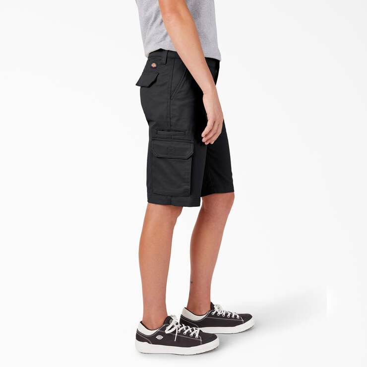 Women's Relaxed Fit Cargo Shorts, 11" - Black (BK) image number 3