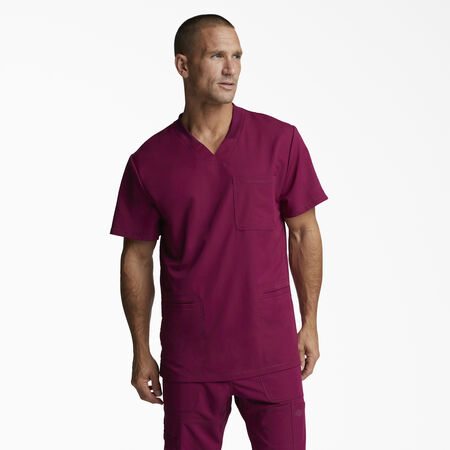 Men&#39;s Dynamix V-Neck Scrub Top - Wine &#40;WIN&#41;