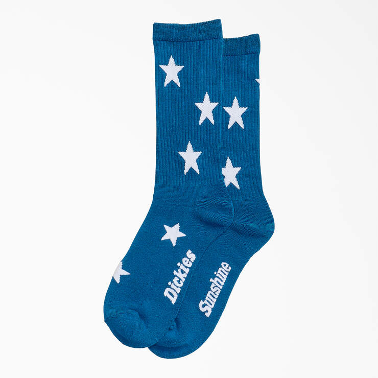New York Sunshine x Dickies Stars Socks - Blue (BLU) image number 1